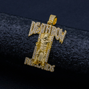 Collar con Colgante de Plata 925 de Moda YIWEN, Collar con Letras <span class=keywords><strong>del</strong></span> <span class=keywords><strong>Rey</strong></span> de Punto de Congelación, Colgante Chapado en Oro al por Mayor - Product Image 1