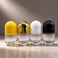 Flacon en verre vide transparent de 50 ml pour déodorant roll-on, rechargeable, pour soins de la peau, huiles essentielles et parfums