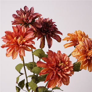 H-758 Dahlia artificielle à tige unique réaliste <span class=keywords><strong>de</strong></span> haute qualité, <span class=keywords><strong>centre</strong></span> <span class=keywords><strong>de</strong></span> <span class=keywords><strong>table</strong></span> pour mariage, décorations <span class=keywords><strong>de</strong></span> Noël et du <span class=keywords><strong>Nouvel</strong></span> <span class=keywords><strong>An</strong></span>, en soie - Product Image 2
