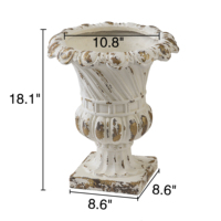 Ferme extérieure personnalisée en gros blanc Mgo ciment planteur petits Pots de fleurs en pierre antique jardinières pots de jardin et jardinière