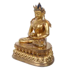 Tibet yaldızlı bronz buda heykeli özelleştirme bakır buda heykeli küçük süsler buda heykeli el sanatları