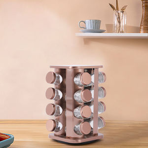 ชั้นวางเครื่องปรุงครัวแบบหมุนได้ รุ่น BB046 วัสดุสแตนเลส 430 สีทอง สำหรับขวดเครื่องปรุง 16 ขวด ขายส่ง - Product Image 4
