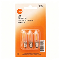 Ampoule LED à filament en verre côtelé C6, culot E10, 10-55V 0.2W, pour bougies, arche de Noël, ampoule de remplacement
