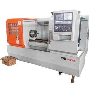 Chinese horizontal automatic flat bed infinite variable speed CNC lathe machine for metal