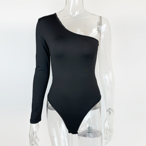 <span class=keywords><strong>Body</strong></span> personalizzato autunno europeo americano per le donne <span class=keywords><strong>monospalla</strong></span> a maniche lunghe Casual Skinny solido all'ingrosso straniero - Product Image 6