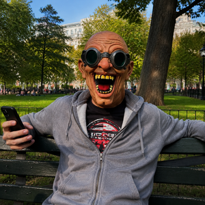 Máscara de Látex Realista de Cara Completa con Gafas Verdes, Aspecto Terrorífico y Boca Abierta para Disfraz de Halloween, Cosplay y Fiestas - Product Image 2