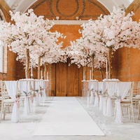 Arbre artificiel de cerisier en fleurs 200 cm en plastique renforcé de fibre de verre pour intérieur/extérieur, idéal pour mariages, hôtels, films et télévision, effet bionique