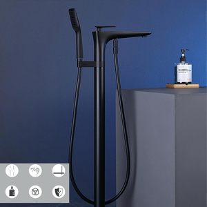 <span class=keywords><strong>Rubinetto</strong></span> per vasca da <span class=keywords><strong>bagno</strong></span> a pavimento <span class=keywords><strong>con</strong></span> <span class=keywords><strong>doccetta</strong></span>, miscelatore acqua calda e fredda, aeratore a nido d'ape - Product Image 2