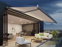 Auvent de balcon imperméable avec télécommande, auvent pliable, abri solaire pour piscine, toit rétractable, auvent de terrasse