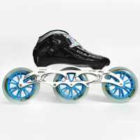 Patins à roues alignées pour adultes en fibre de carbone, haute performance, légers, durables, avec roues en PU à rebond élevé, 3 roues, roulettes clignotantes en acier