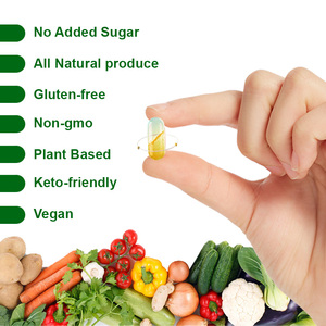 Sức khỏe thảo dược bổ sung màu xanh lá cây Superfood pha trộn trái cây và rau tự nhiên chay viên nang - Product Image 6