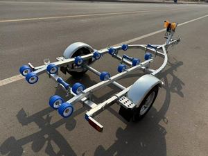 Remorque pour bateau/yacht Betetek en aluminium robuste, galvanisée à chaud, à un ou deux essieux avec rouleaux réglables, capacité de 500 kg - Product Image 2