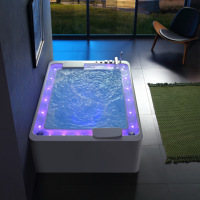 Baignoire Spa Moderne en Acrylique avec Jets Massants, Éclairage LED, Hydrothérapie, Économe en Énergie, Bain à Remous Intérieur pour Villa