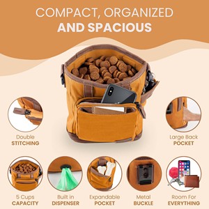 Free sample Custom Pet Treat <b>Pouch</b> Snack Bag Oxford Nylon <b>Dog</b> Walking Poop Bag Dispenser Sustainable <b>Training</b> Poop Bag Holder - Product Image 3