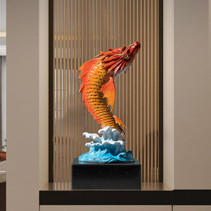 Escultura de Pez Dragón de Cobre y Oro, Figura Artística Hecha a Mano para Decoración del Hogar y Sala de Estar - Product Image 3