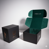 Boîtes en carton rigide noir de haute qualité, personnalisées avec logo imprimé, avec gaufrage, design portable pour l'expédition et l'envoi postal