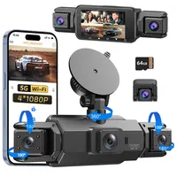 Caméra embarquée HD transfrontalière à quatre enregistrements, écran IPS, vision nocturne infrarouge, surveillance de stationnement 24h/24, enregistreur vidéo pour téléphone portable