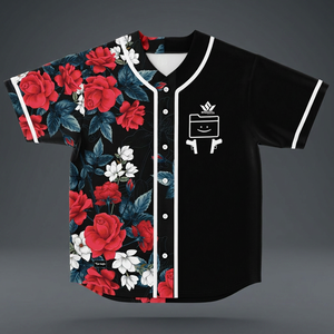 Maillot de baseball SPARKWELL à imprimé floral pour homme, manches courtes, respirant, en polyester, coupe classique, pour toutes les saisons - Product Image 1