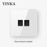 YINKA Kualitas Tinggi Disesuaikan Harga Grosir US Standard Glass Panel 1 Gang 2 Way Putih Hitam