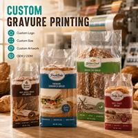 Sac à pain à soufflet en bas en matériau CPP transparent avec impression en héliogravure pour boulangerie et pâtisserie
