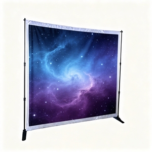 Système de toile de fond en aluminium robuste avec pieds renforcés et connecteurs métalliques pour événements intérieurs et extérieurs - Product Image 1