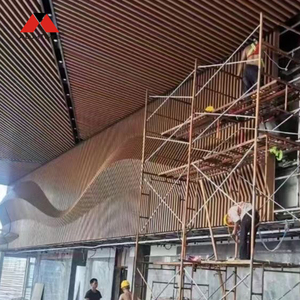 Alumtimes Mur-<span class=keywords><strong>Rideau</strong></span> Décoratif Moderne à Lamelles Vagues 3D Panneaux Muraux Paramétriques Façade Décorative Mur-<span class=keywords><strong>Rideau</strong></span> en Aluminium Ignifuge - Product Image 6