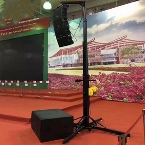 Hand-cranked thép cột cờ di động chiếu sáng đứng với bánh xe di động hiển thị giá treo thanh đứng Loa Giá - Product Image 4