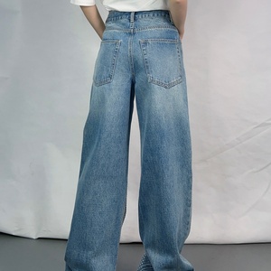 Jeans OEM 2025 à impression feuille d'argent, pantalon en denim personnalisé pour femme, décontracté, coupe classique, délavage régulier - Product Image 5