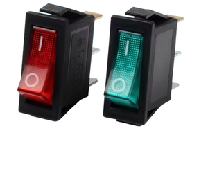 Groen/Rood <span class=keywords><strong>3</strong></span>-Pins <span class=keywords><strong>2</strong></span>-draads Lamp-Uitgeruste Tuimelschakelaar Aan/Uit-Knop 15a 250V KCD3-101N Scheepsvormige Schakelaar - Product Image 2