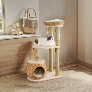 <span class=keywords><strong>Arbre</strong></span> <span class=keywords><strong>à</strong></span> <span class=keywords><strong>chat</strong></span> écologique avec griffoir, condo en résine, bois de poirier, jute et corde de jute pour chats adultes - Product Image 6