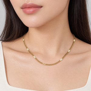 สร้อยคอแบบมีลวดลาย สแตนเลสสตีล ชุบทอง 14K แบบสุญญากาศ  ขนาด 40+5 ซม. น้ำหนัก 4.3 กรัม - Product Image 5