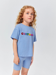 Tenues <span class=keywords><strong>de</strong></span> <span class=keywords><strong>cyclisme</strong></span> simples personnalisées, vêtements décontractés, survêtement, ensemble <span class=keywords><strong>de</strong></span> shorts <span class=keywords><strong>de</strong></span> motard pour enfants, vente à chaud - Product Image 4