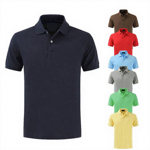 Chemise à col roulé en tricot à manches courtes pour homme, couleur unie, coupe classique, style décontracté, teinture unie, 100% coton, anti-rides - Product Image 1