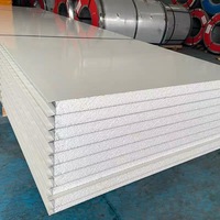 Panneaux sandwich isolants en acier pour toitures et murs, en laine de roche ignifuge et EPS, prix usine, pour bâtiments en acier