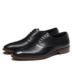 Zapatos de cuero para hombre informales de negocios, cuero genuino, cuero suave transpirable, zapatos de cuero para hombre estilo Oxford perforados - Product Image 6