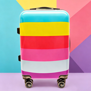 Valises rigides en PC à roulettes, ensemble de 2 pièces, motif arc-en-ciel, approvisionnement en gros, auditées BSCI, vente directe usine - Product Image 3
