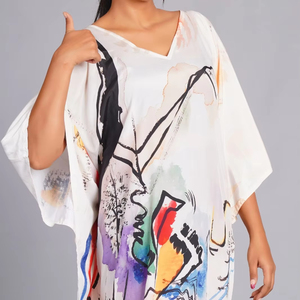 Kaftan en coton le plus vendu, Kaftan indien à motifs floraux, Robe kaftan en coton à motifs floraux, Tunique bohème grande taille, Prix de gros - Product Image 1