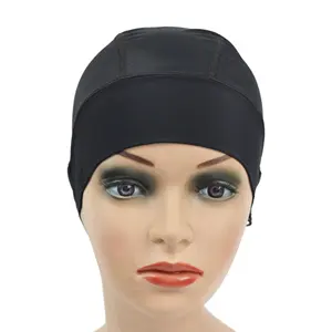 Bonnet de perruque noir en gros, réglable, bandeau de maintien pour perruque, outil d'<span class=keywords><strong>extension</strong></span> de <span class=keywords><strong>cheveux</strong></span>, sangle à <span class=keywords><strong>enfiler</strong></span>, circonférence 45-52 cm, usage commercial - Product Image 1