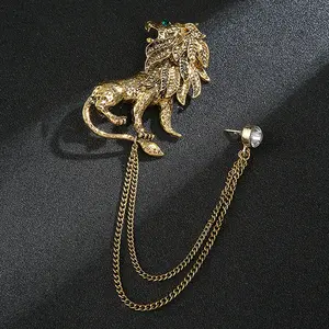 New Deer Goat Horse Animal Chain spilla da uomo spilla da bavero in oro smalto Lions Club Badge Metal come regalo per uomo