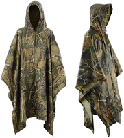 Poncho de pluie grande taille multi-usages en tissu Ripstop camouflage pour adulte, imperméable, coupe-vent, logo personnalisable