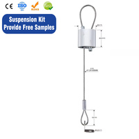 Kit de suspension de câble Pince de câble en boucle en aluminium Ensembles d'élingues en fil inoxydable de 1.2mm avec langue à 90 degrés pour système de suspension