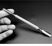 Pousse-cuticules double extrémité en acier inoxydable, outil de suppression des peaux mortes des ongles, vente en gros