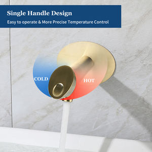Grifos mezcladores de lavabo de baño montados en la pared de oro rosa de nuevo diseño, grifos de lavabo de un solo Mango, grifo mezclador de lavabo concedido para Baño - Product Image 4