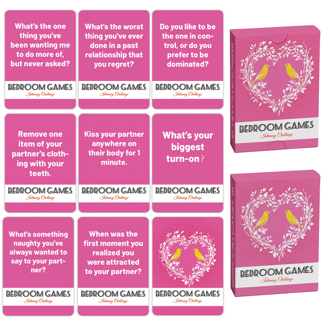 New 50-sheet Color-box Couple Board Game Cards All-English Bedroom Games Q&A Challenge Game Couple Sex Interactive Card