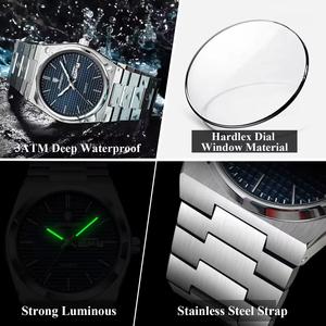 POEDAGAR 821 Orologio da Polso Impermeabile al Quarzo, Marca di Moda, Acciaio Inossidabile, Semplice, Luminoso, Lussuoso, con Calendario per Uomo - Product Image 6