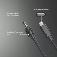 Starlink Mini Accesorios Cable de enchufe de alimentación de CC a CC, resistente al agua, duradero, 100W, 20V, 5A, USB C a CC, Cable Jack de barril, 2M, 3M, 5M