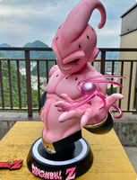 Statue Buste Dragon Majin Buu Anime GK en Résine Peinte à la Main Design Artistique Échelle 1/1 Base LED Effet Énergétique pour Décoration Intérieure