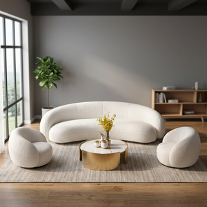 Luxury Modern Modular PU Fabric Three Seat Sofa Set <b>Extendable</b> Foldable Feature Sponge Filled Living Room Bed Included Oval - Product Image 3