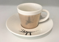 Tasse et soucoupe en céramique 3D effet miroir avec anse dorée, style moderne et luxueux, idéales pour les cadeaux d'affaires