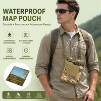 Étui tactique pour cartes en tissu Oxford imperméable, support pour ordinateur portable MOLLE, pochette de rangement pour documents de camping et de chasse en extérieur